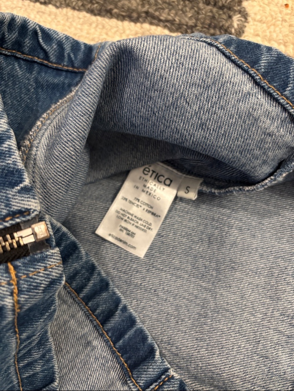 Etica Blue Denim Longline Jacket Medium NWOT - Picture 7 of 13